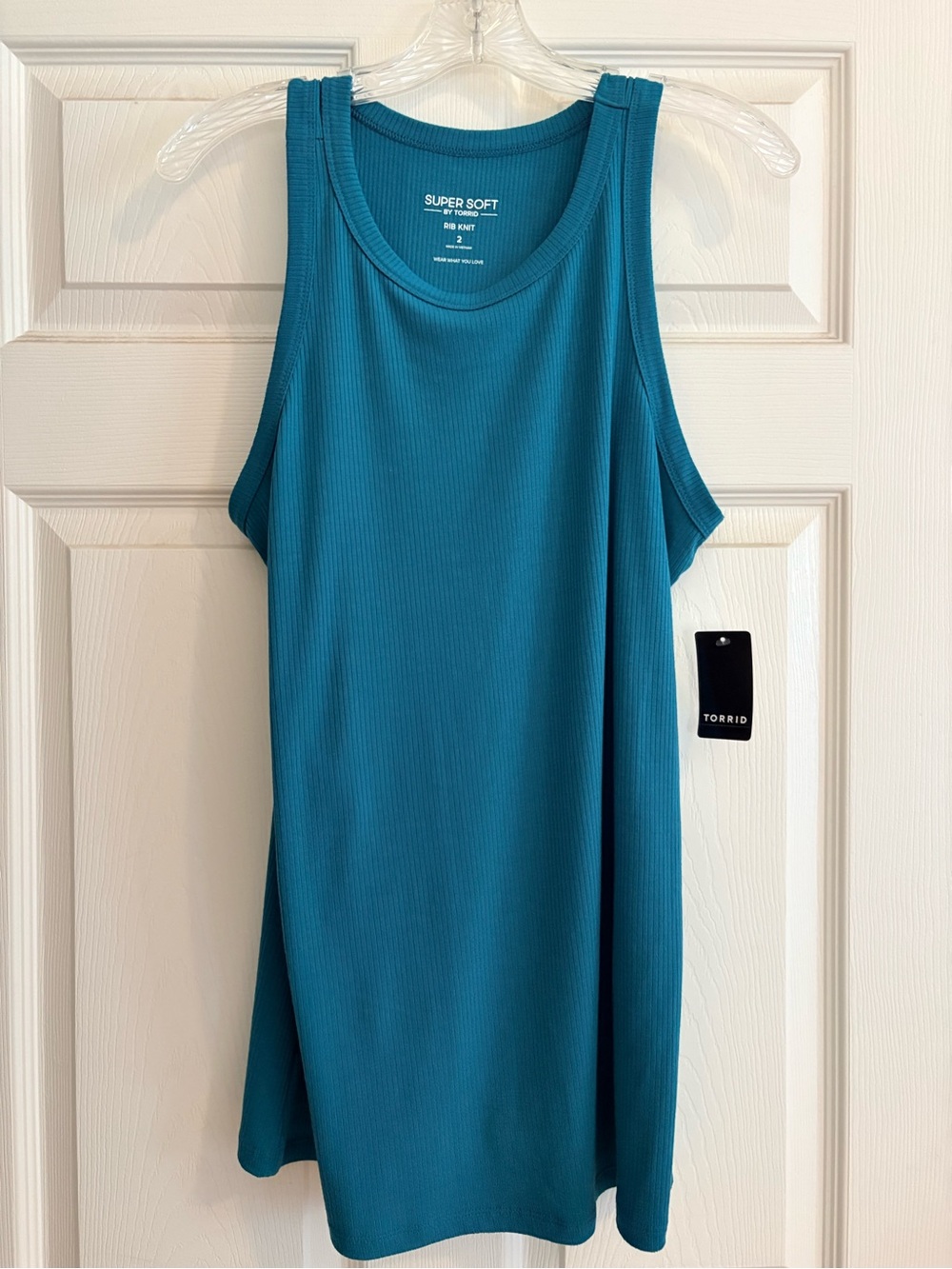 torrid Teal Ribbed Scoop Neck Tank